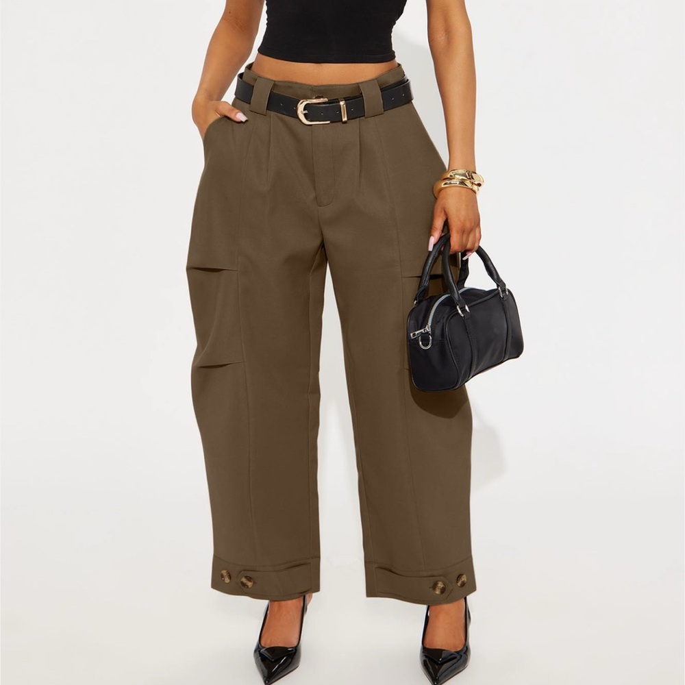 Kayla barrel leg pants -khaki